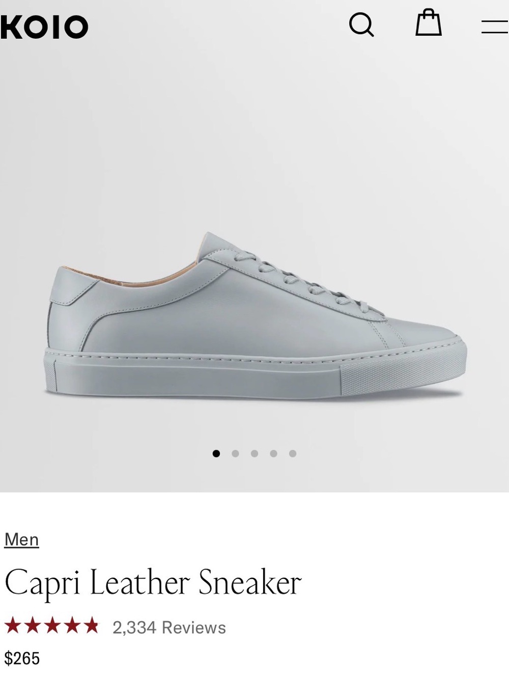 KOIO Capri Leather Sneaker in Light Blue